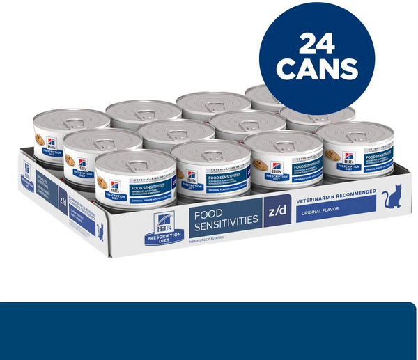 Hill's Prescription Diet z/d Skin/Food Sensitivities Canned Cat Food, 5.5 oz,