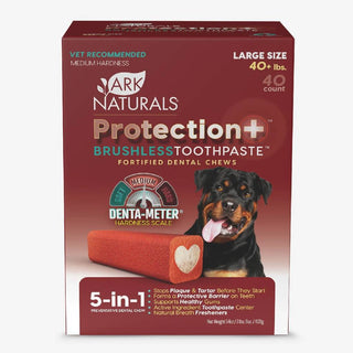 Ark Naturals 5-in-1 Protection Plus Fortified Brushless Toothpaste Chews for Large Dogs Value Pack (40 ct)