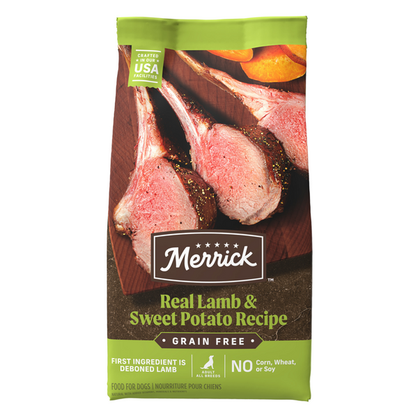 Merrick Premium Grain Free Dry Adult Dog Food Wholesome And Natural Kibble With Real Lamb And Sweet Potato