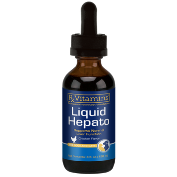 Rx Vitamins Hepato Liquid Liver Supplement for Dogs & Cat -Chicken Flavor (4 oz)