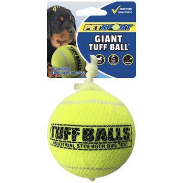 Petsport USA Giant Tuff Ball Dog Toy Yellow, 4", 1 count