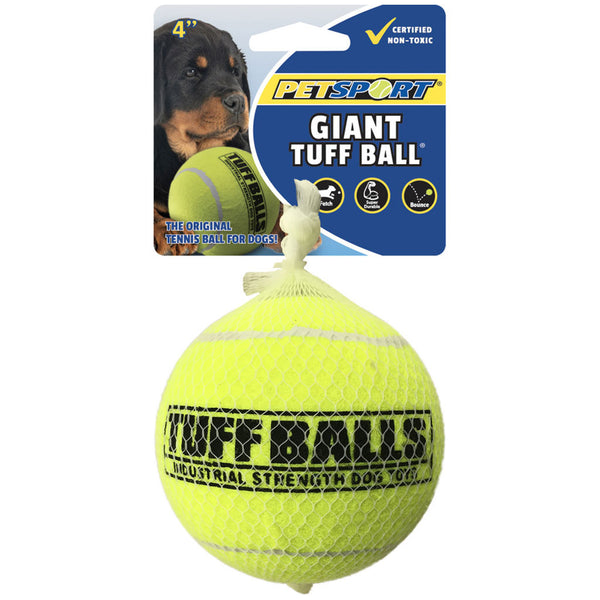 Petsport USA Giant Tuff Ball Dog Toy Yellow, 4", 1 count