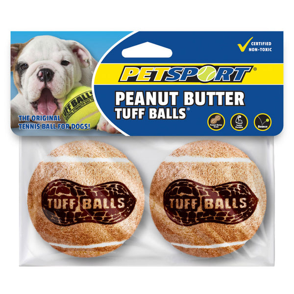 Petsport USA Peanut Butter Tuff Balls Dog Toy, 2.5", 2-pack