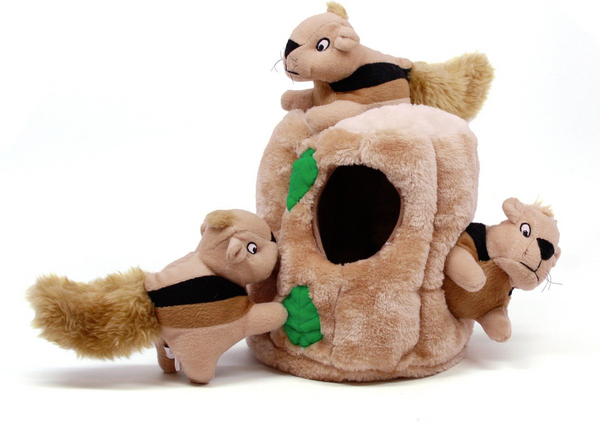 Outward Hound Hide-A-Squirrel Squeaky Brown Dog Toy