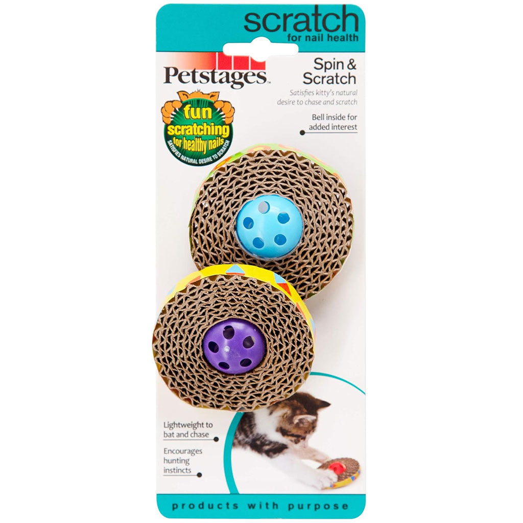 Petstages Spin & Scratch Cat Toy Multi-Color, 1-count