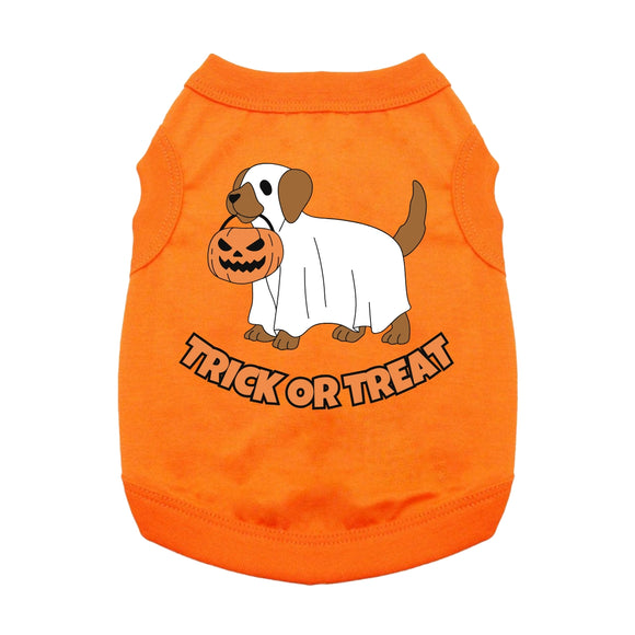 Doggie Design Trick or Treat Pup Dog Shirt, Sunset Orange for Dogs & Cats