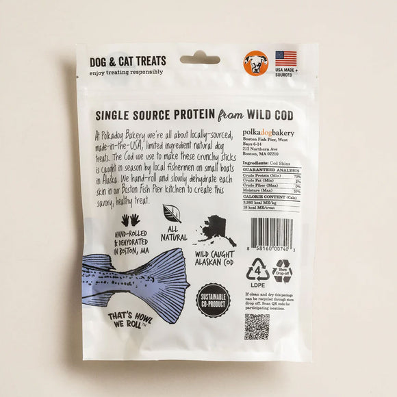 Polkadog Cod Skin Shorties Crunchy Sticks for Dogs & Cats