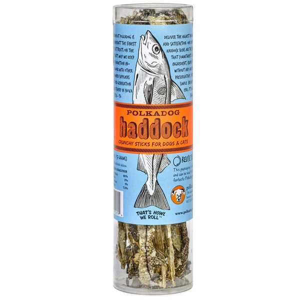 Polkadog Haddock Skin Shorties Crunchy Sticks for Dogs & Cats, 2-oz