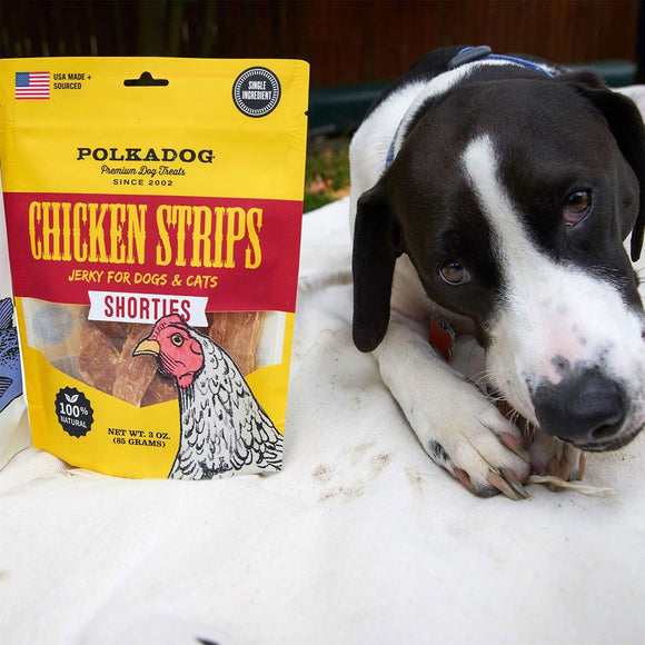 Polkadog Shorties Chicken Strips Jerky For Dogs & Cats