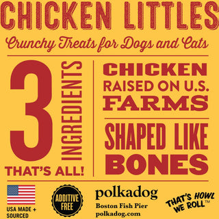 Polkadog Chicken Littles Crunchy Bits Bone Shaped for Dogs & Cats