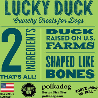 Polkadog Lucky Duck Crunchy Treats Bone Shaped for Dogs