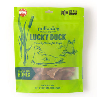 Polkadog Lucky Duck Crunchy Treats Bone Shaped for Dogs, 8-oz