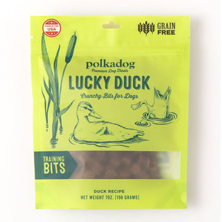 Polkadog Lucky Duck Crunchy Training Bits Treats for Dogs, 8-oz