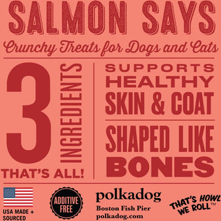 Polkadog Salmon Says Crunchy Treats Bone Shaped for Dogs & Cats