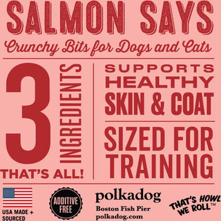 Polkadog Salmon Says Crunchy Training Bits Treats for Dogs & Cats