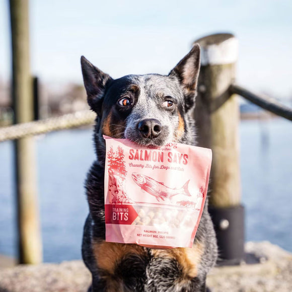 Polkadog Salmon Says Crunchy Training Bits Treats for Dogs & Cats