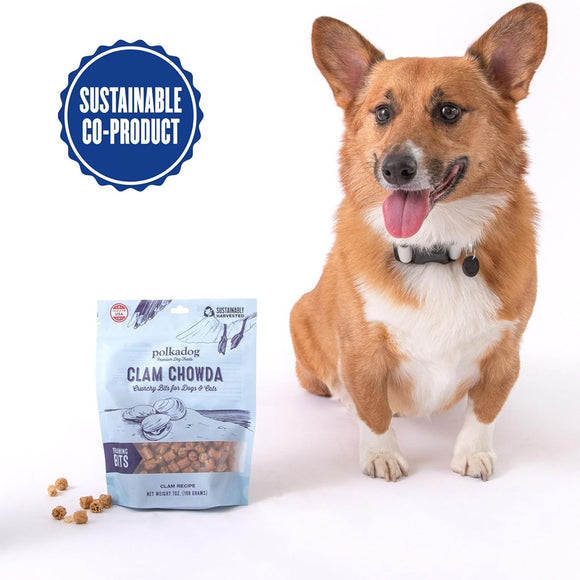 Polkadog Clam Chowda Crunchy Training Bits Treats for Dogs & Cats