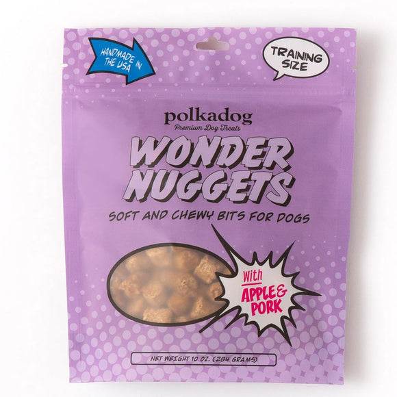 Polkadog Wonder Nuggets Soft & Chewy Bits Pork & Apple Flavor for Dogs, 12-oz