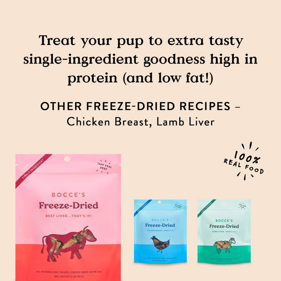 Bocce's Bakery Freeze Dried Beef Liver Dog Treats (3 oz)