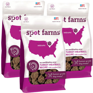 Spot Farms Turkey Meatball Recipe with Cranberries Dog Treats 3pack