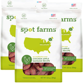 Spot Farms Chicken Apple Sausage Recipe Dog Treats 3pack