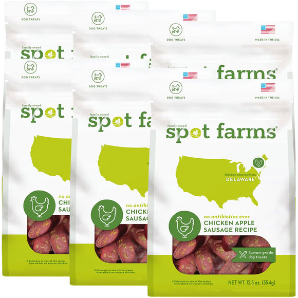 Spot Farms Chicken Apple Sausage Recipe Dog Treats 6pack
