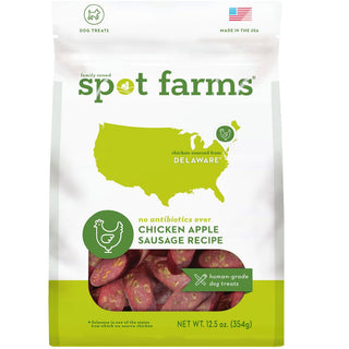 Spot Farms Chicken Apple Sausage Recipe Dog Treats, 12.5-oz