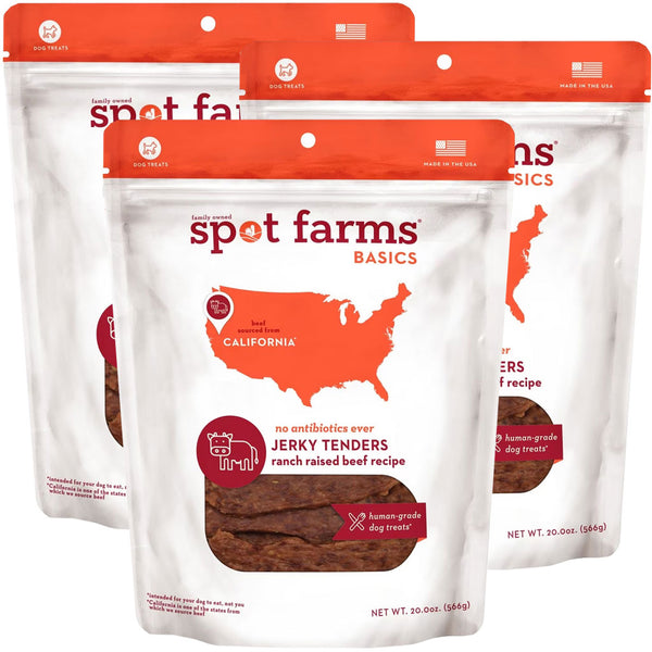 Spot Farms Basic Beef Jerky Tenders Dog Treats 20-oz 3-pack