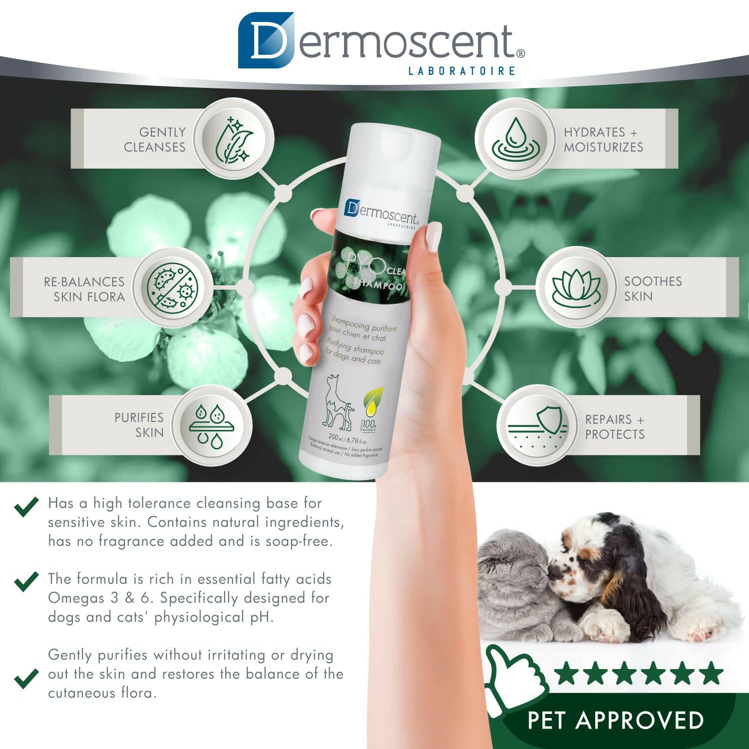 Dermoscent PYOclean Shampoo for Dogs & Cats (200 ml)