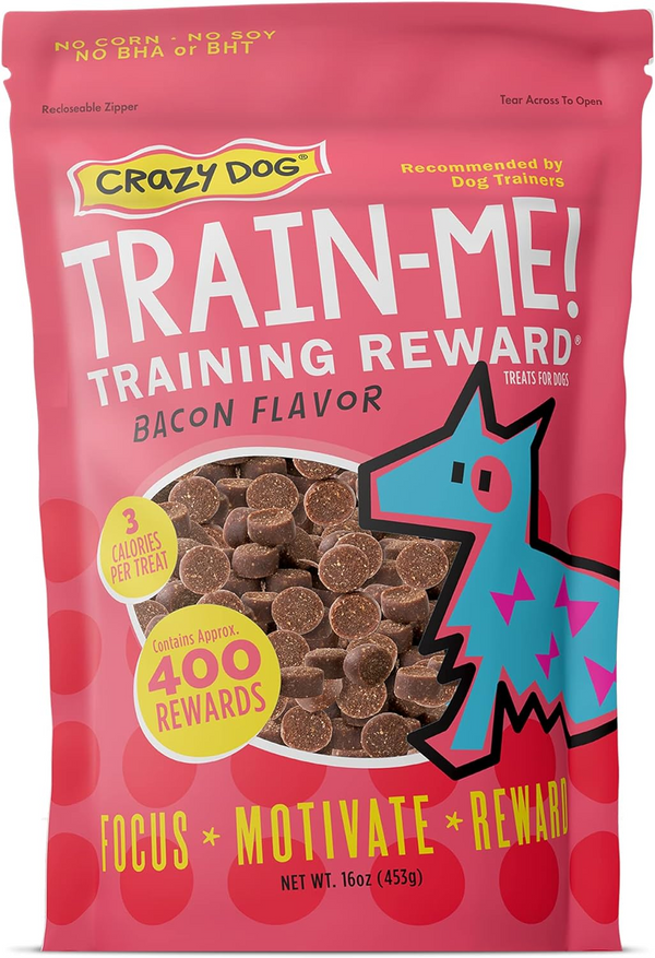 Crazy Dog Train-Me! Training Treats Bacon Flavor For Dogs (16 oz)