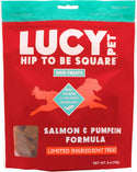 Lucy Pet Products Hip to Be Square Salmon & Pumpkin Formula Dog Treats, 6-oz