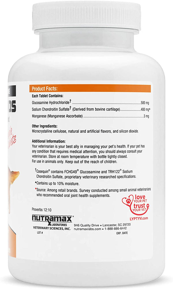 Nutramax Cosequin DS Joint Health Supplement for Dogs - With Glucosamine and Chondroitin, 132 Chewable Tablets