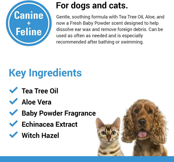 Vet Classics Ear Wash with Tea Tree Oil for Dogs & Cats (4 oz)