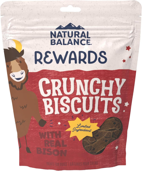 Natural Balance Rewards Crunchy Biscuits with Real Bison Dog Treats, 14-oz