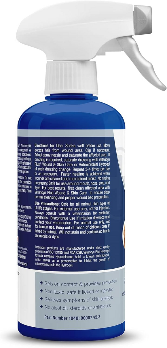 Vetericyn Plus Antimicrobial Wound & Skin Hydrogel Spray For Pets