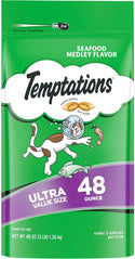 Temptations Classics Seafood Medley Flavor Soft & Crunchy Cat Treats 48oz