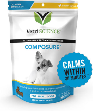 VetriScience Composure Chicken Liver Flavored Chews for Small Dogs (30ct)