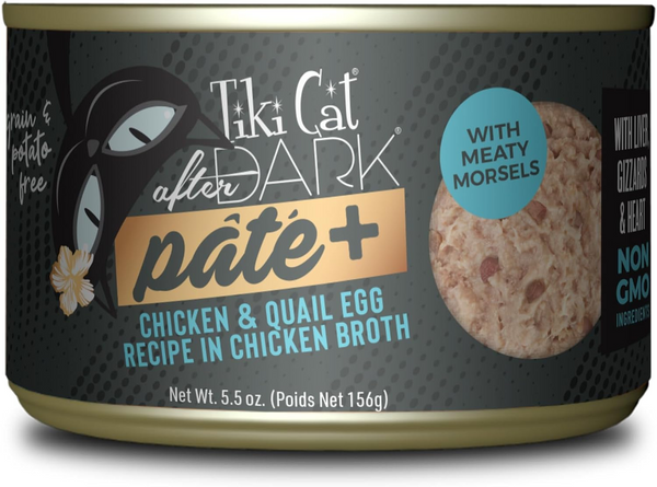 Tiki Cat After Dark Chicken  & Quail Egg (2.8 oz x 12 cans) pate