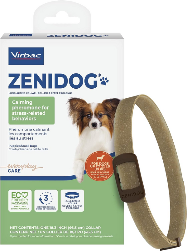 Calming collar for small dogs by ZENIDOG designed for puppies up to 22 lbs