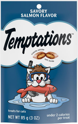 Temptations Classics Savory Salmon Flavor Soft & Crunchy Cat Treats 3oz