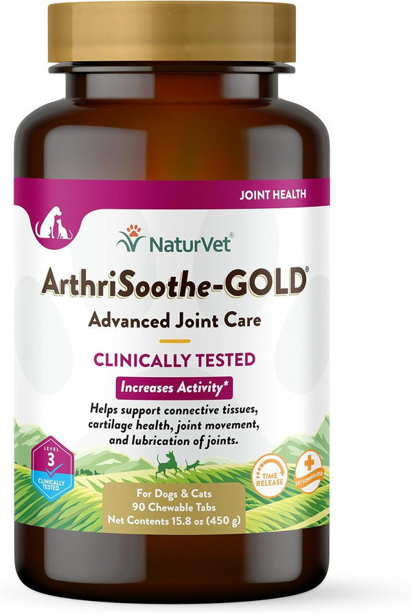 NaturVet ArthriSoothe-Gold Advance Level 3 Joint Care Chewable Tablets for Dogs & Cats 90 count