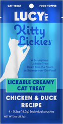 Lucy Pet Products Kitty Lickies Chicken & Duck Recipe Licakble Creamy Cat Treat, 2-oz