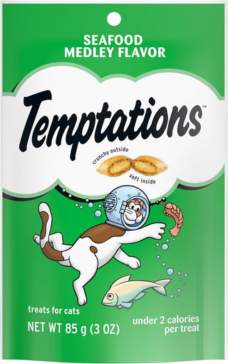 Temptations Classics Seafood Medley Flavor Soft & Crunchy Cat Treats 3oz