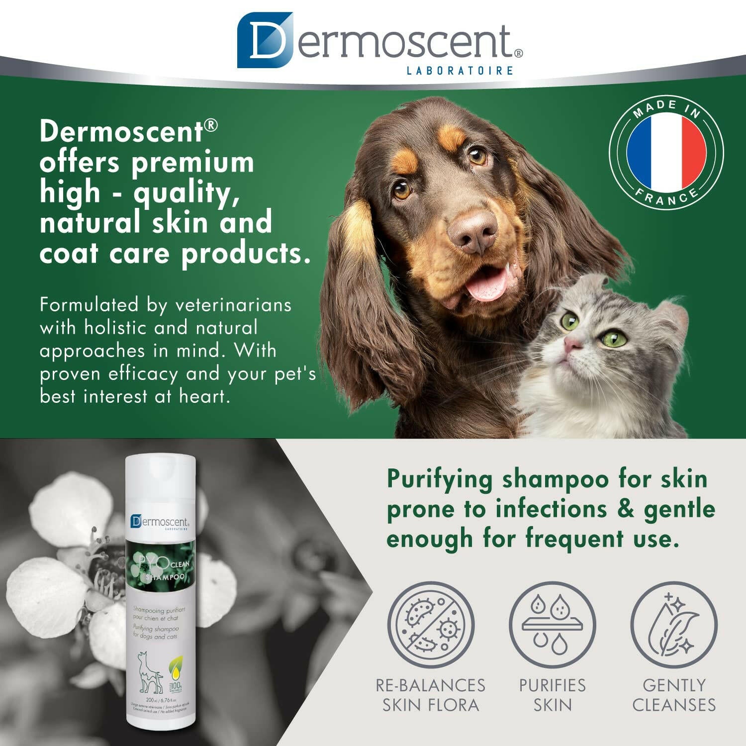 Dermoscent PYOclean Shampoo for Dogs & Cats (200 ml)