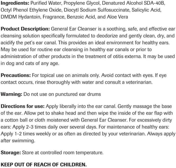 Label with instructions and ingredients list 