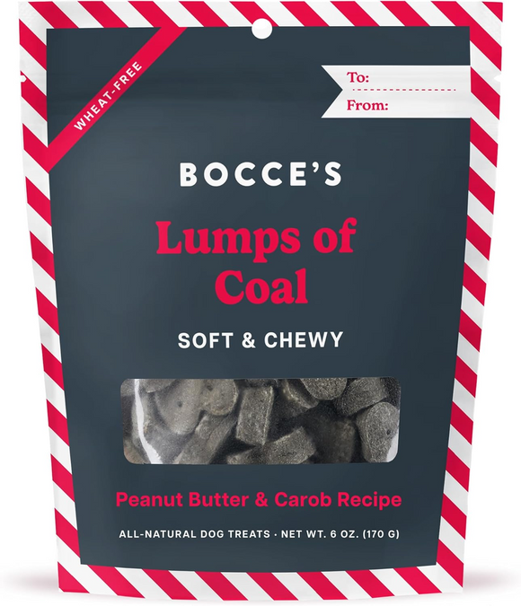 Bocce's Lumps Of Coal Peanut Butter & Carob Recipe Soft & Chewy Dog Treats (6 oz)