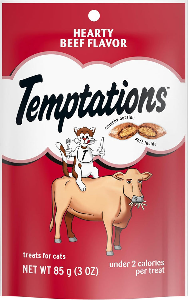 Temptations Classics Hearty Beef Flavor Soft & Crunchy Treats for Cats 3oz