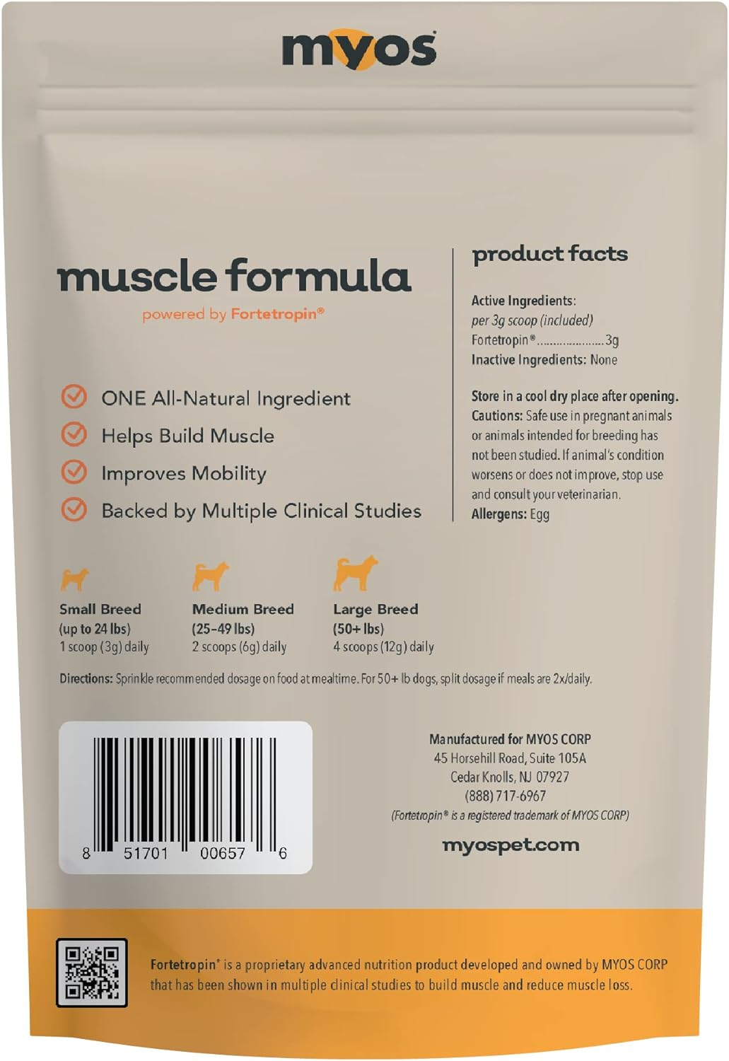 MYOS Canine Muscle Formula Dog Supplement (6.35 oz)