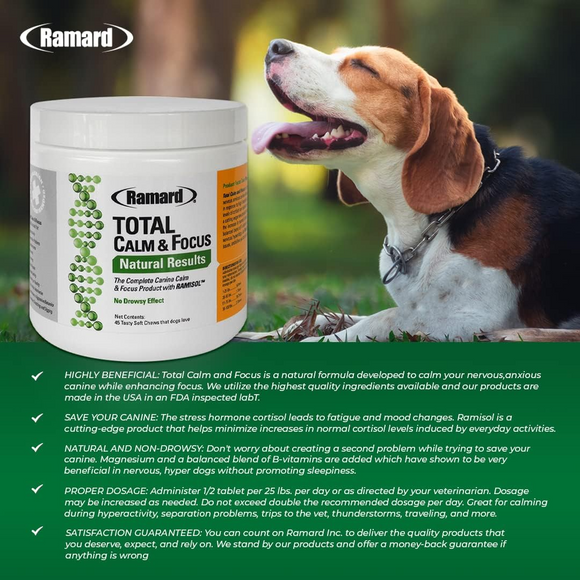Ramard Total Calm & Focus Supplement for Dogs (45 Soft Chews)