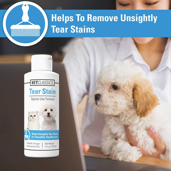 Vet Classics Tear Stain Topical Liquid for Dogs & Cats (4 oz)